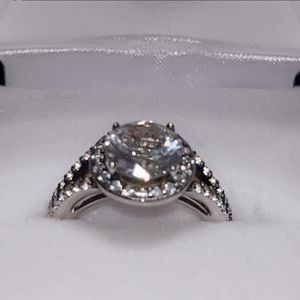 SS LC White Sapphire Ring - Size 7